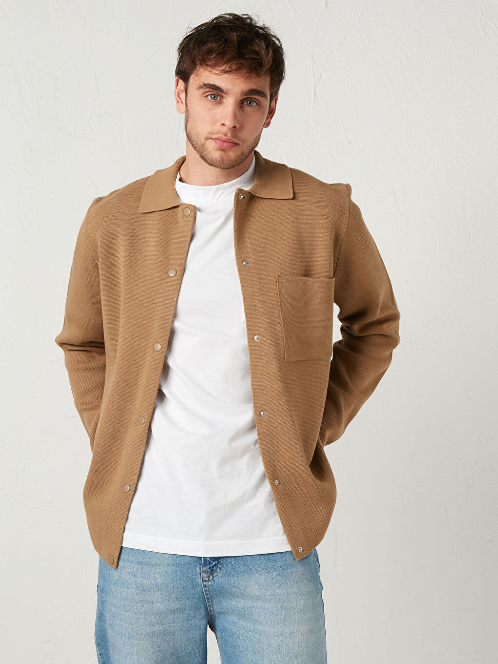Slim Fit Lightweight Tricot Cardigan-1