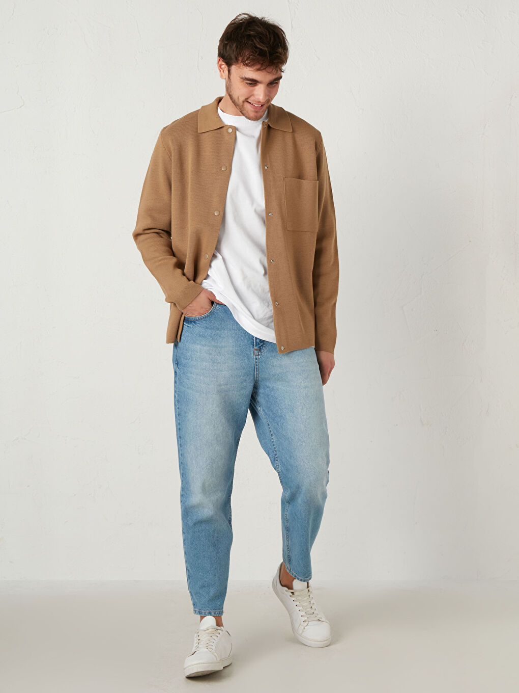 Slim Fit Lightweight Tricot Cardigan-2