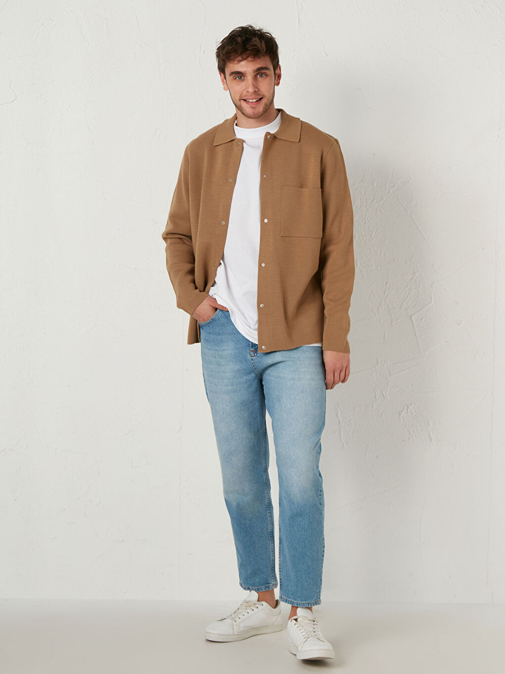 Slim Fit Lightweight Tricot Cardigan-3
