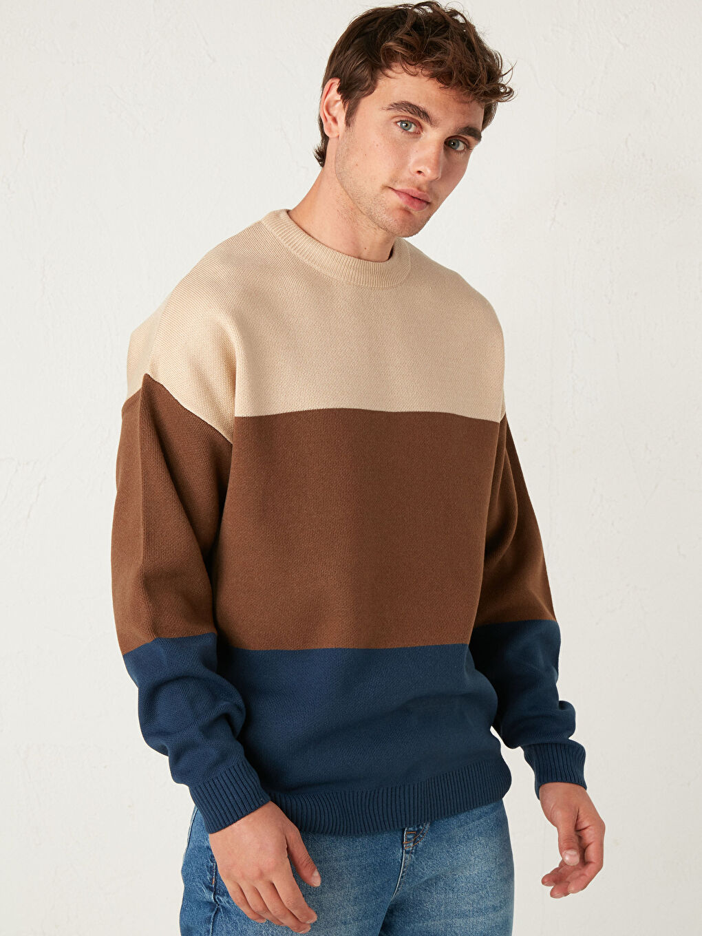 Oversized Crew Neck Thin Knitwear Sweater