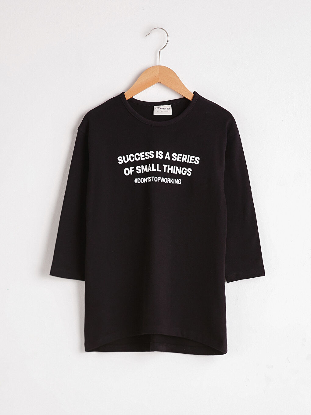 Футболка из хлопка с буквенным принтом для девочек