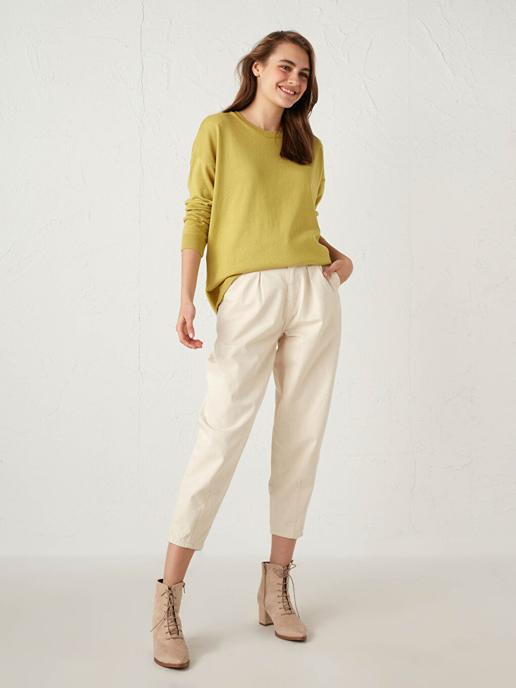 LCWAIKIKI Basic Plain Loose Fit Tricot Jumper -0WHB66Z8-FGU