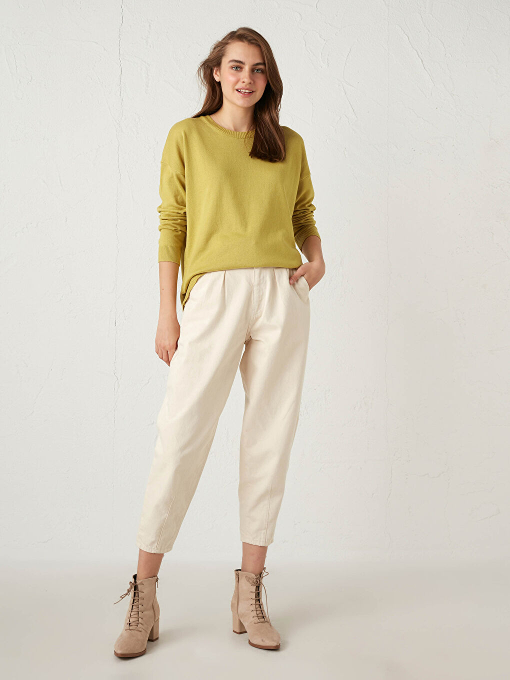 LCWAIKIKI Basic Plain Loose Fit Tricot Jumper -0WHB66Z8-FGU
