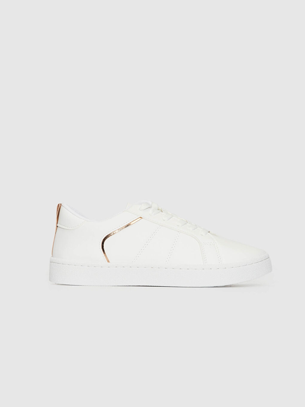 Beyaz Kadın Bağcıklı Günlük Spor Ayakkabı-1