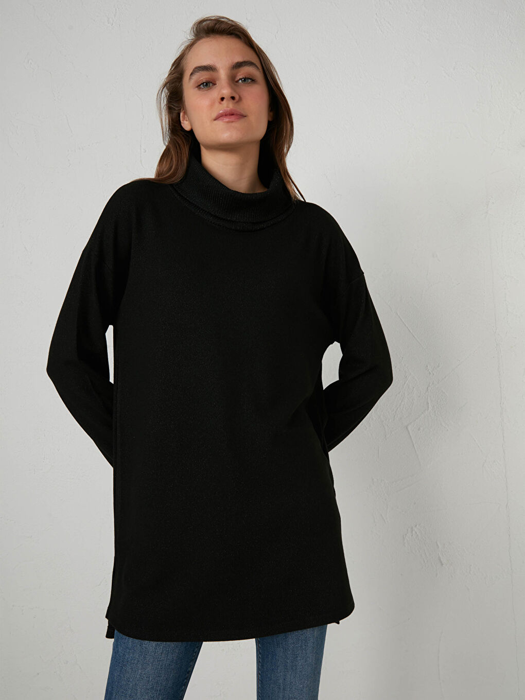 Siyah Balıkçı Yaka Salaş Tunik-1