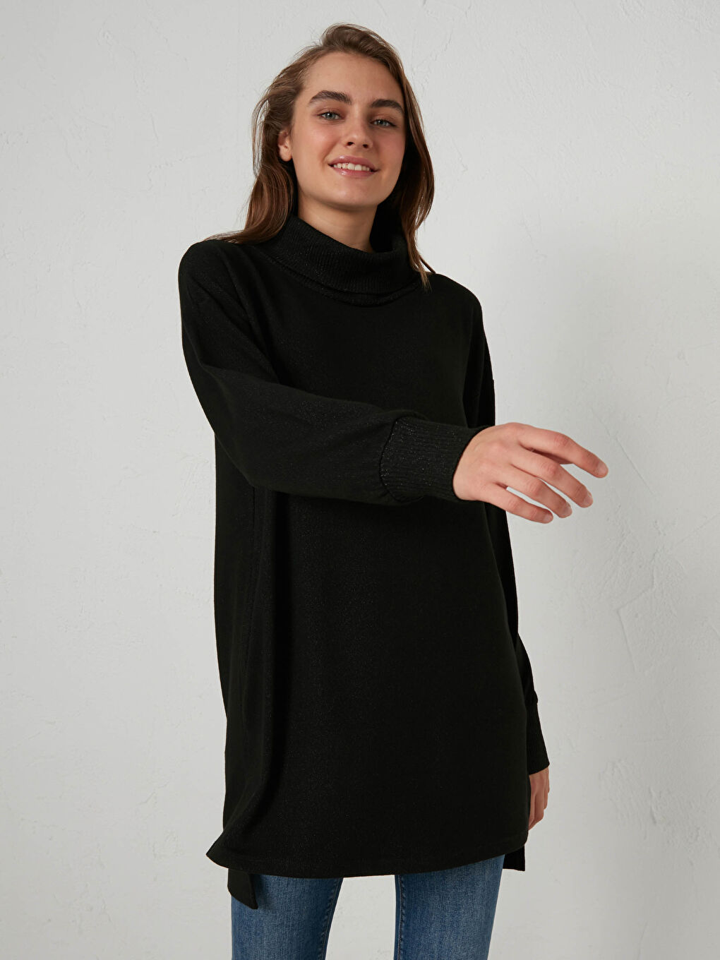 Siyah Balıkçı Yaka Salaş Tunik-2