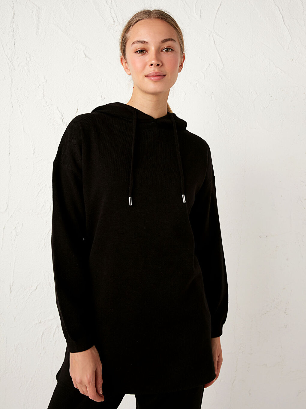 LCW Modest Tricot Tunic with Hood -0WHC58Z8-CVL