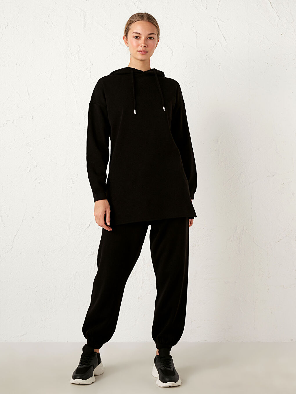 LCW Modest Tricot Tunic with Hood -0WHC58Z8-CVL