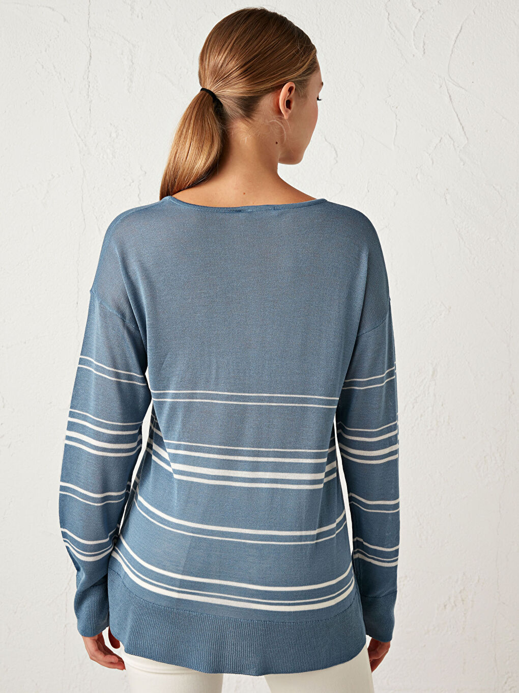 Striped Lightweight Tricot Jumper-3
