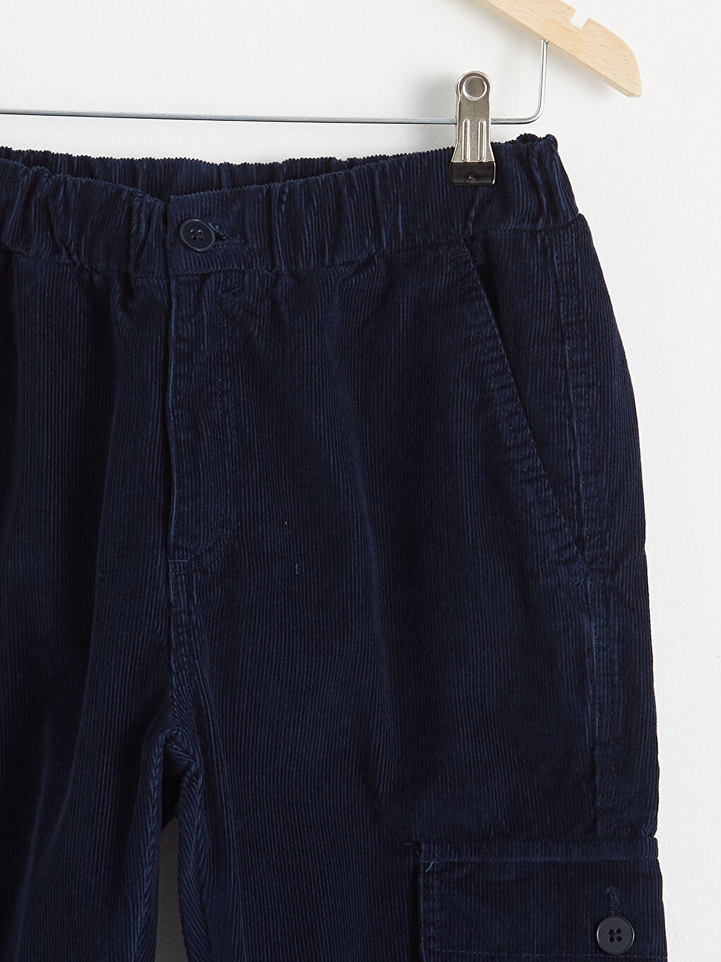 Slim Fit Velvet Cargo Pants-2