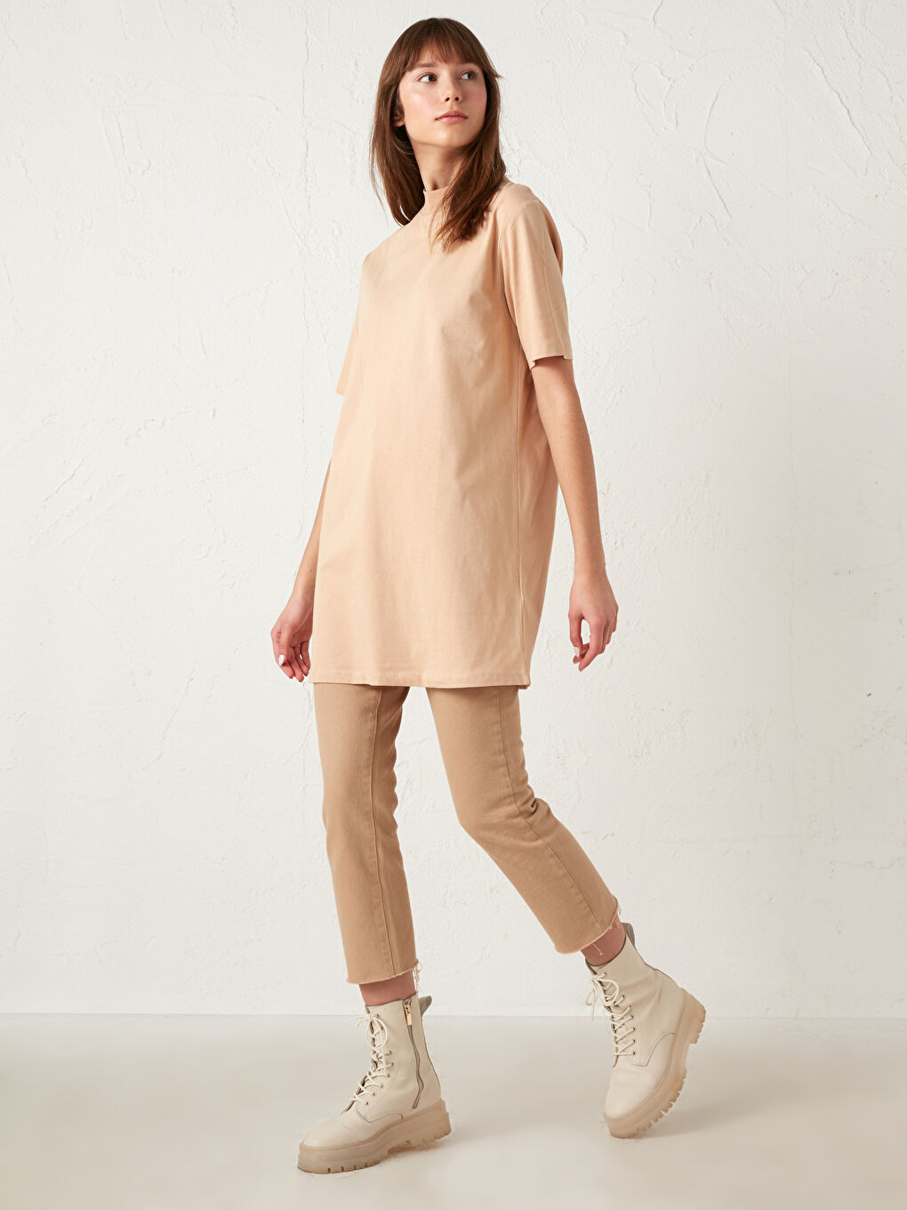 Stand-up Collar Short Sleeve Sweatshirt-3