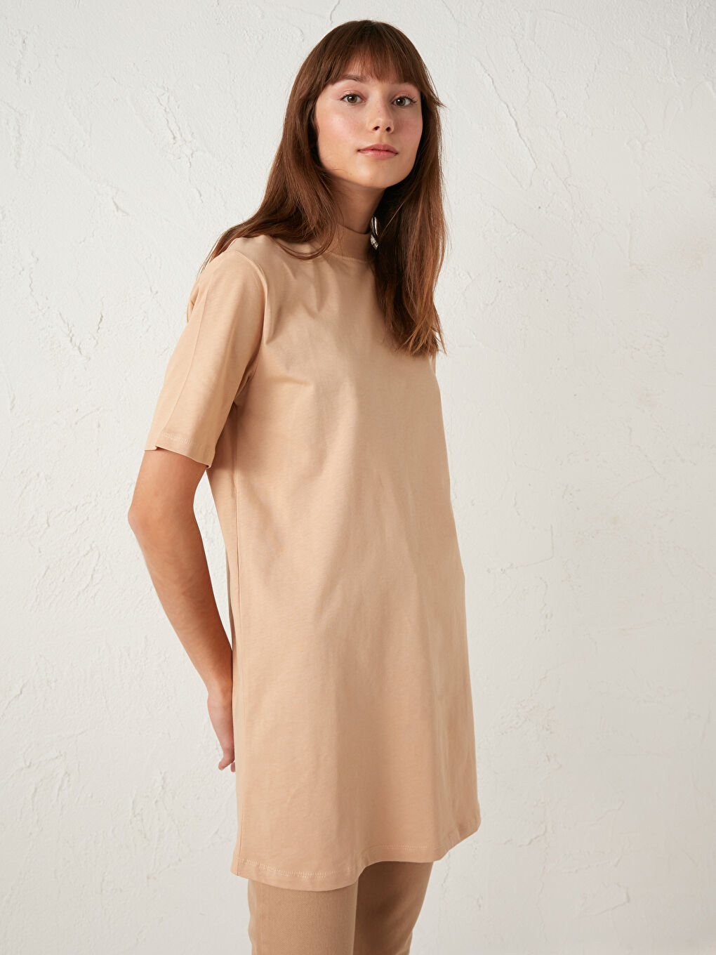 Stand-up Collar Short Sleeve Sweatshirt