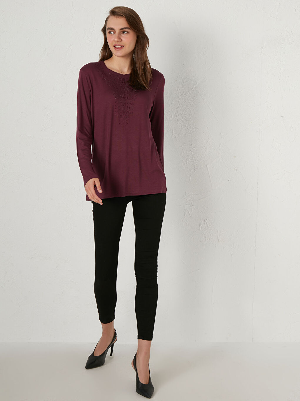 Shiny Stone Printed Flexible T-Shirt-1