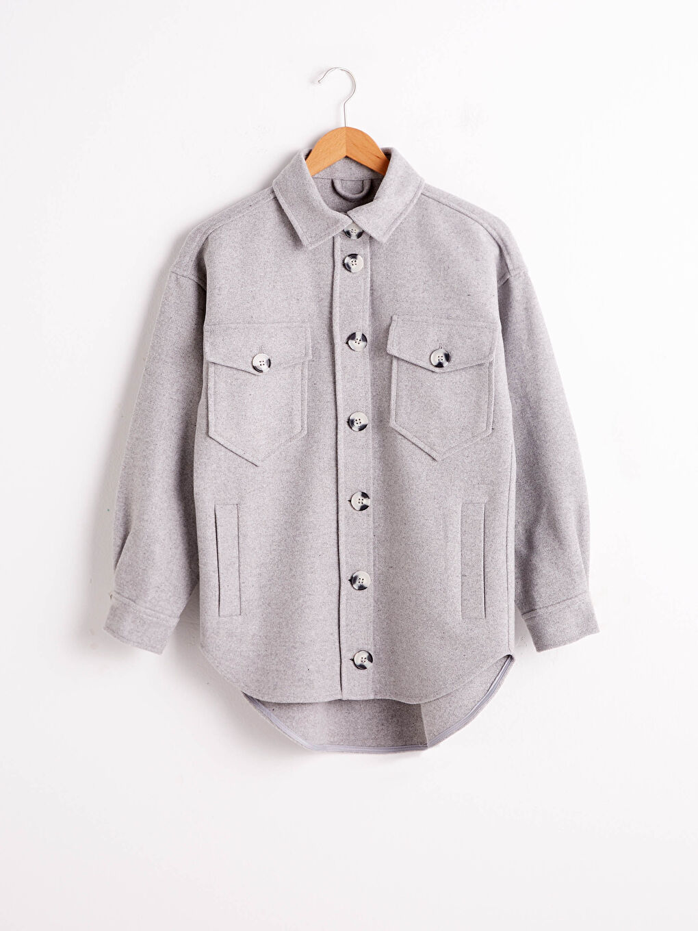 Sacou Cămașă din Lână-7