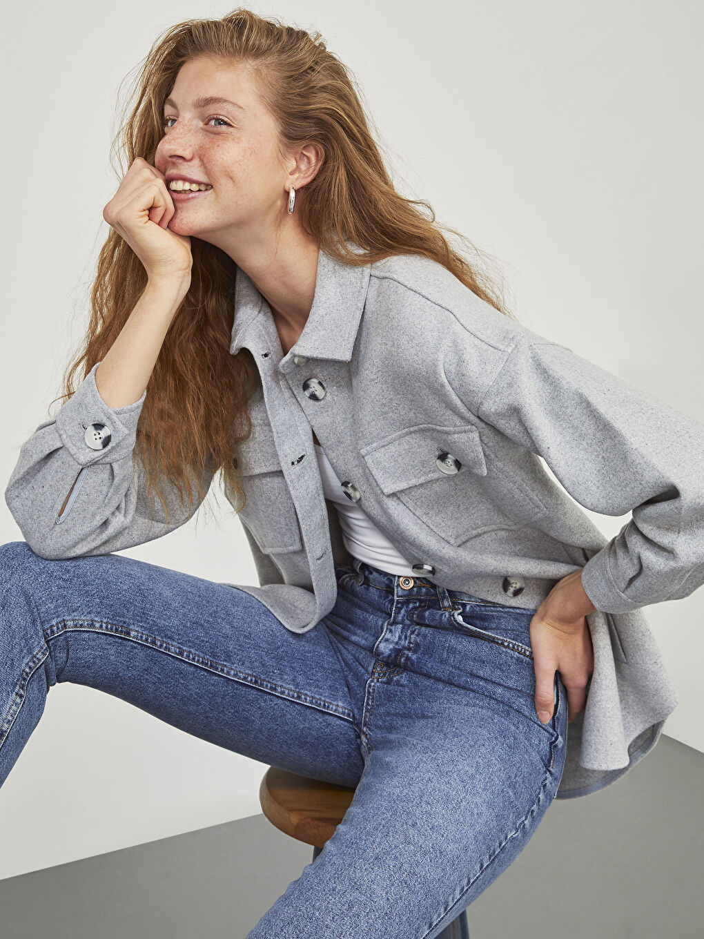 Sacou Cămașă din Lână-3