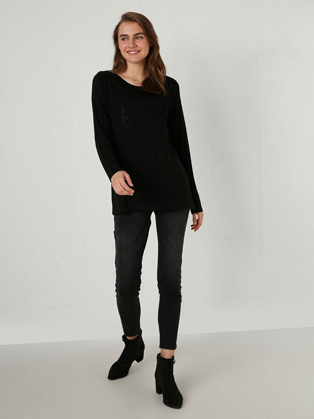 LCW Grace Applique Printed Viscose T-Shirt -0WHD37Z8-CVL