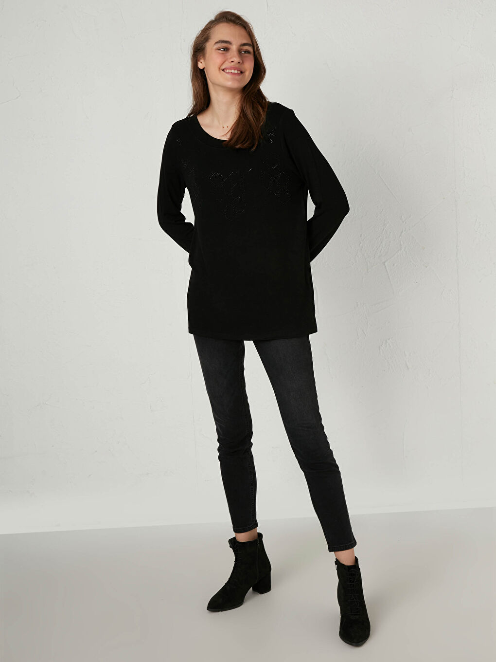 LCW Grace Applique Printed Viscose T-Shirt -0WHD37Z8-CVL