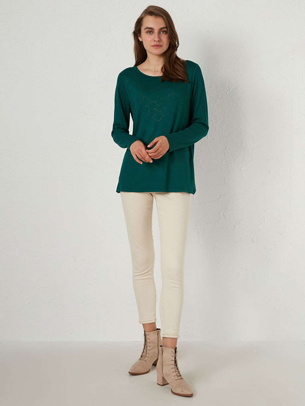Applique Printed Viscose T-Shirt