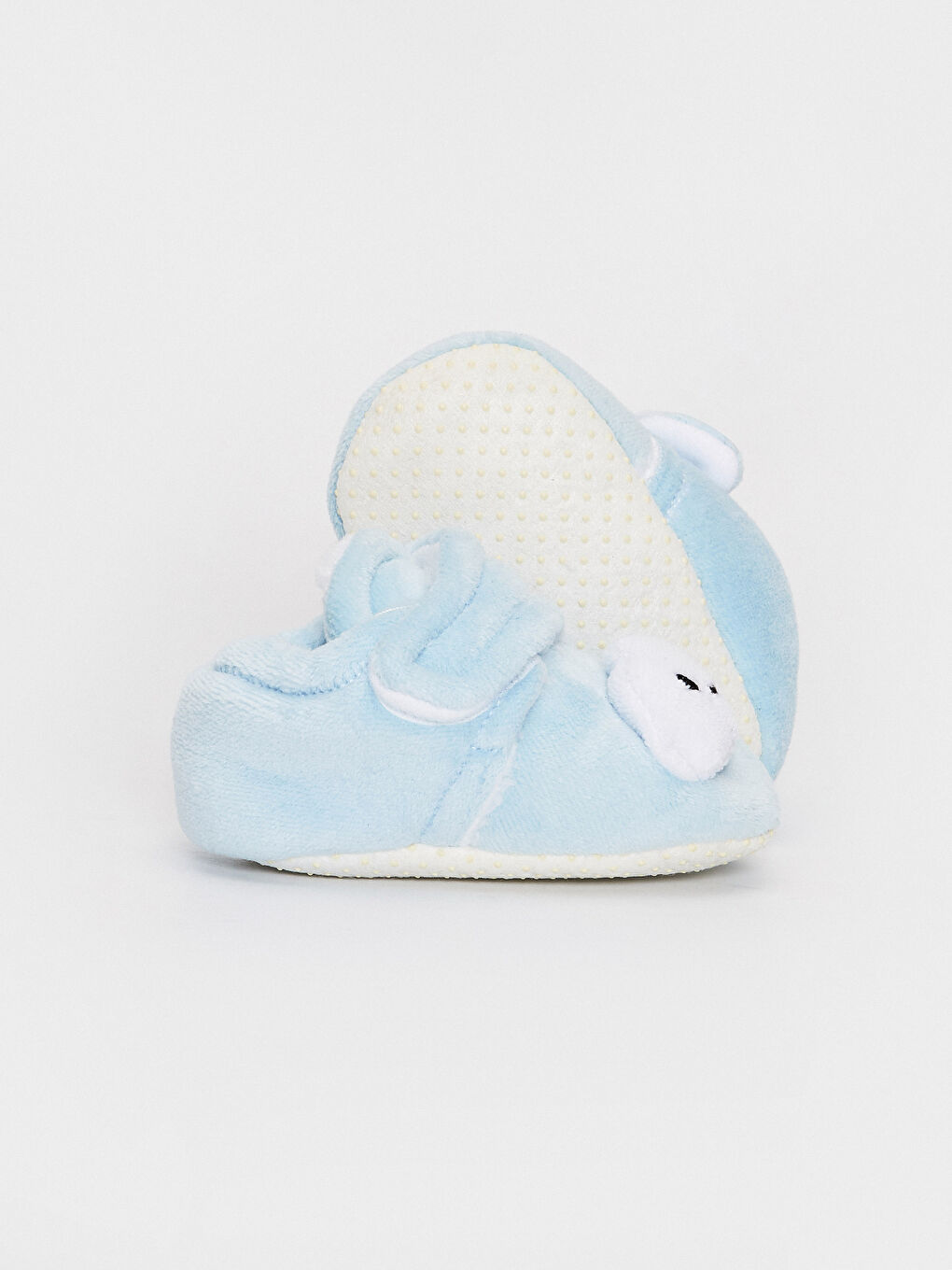 Mavi Erkek Bebek Cırt Cırtlı Yürüme Öncesi Ev Ayakkabısı-2