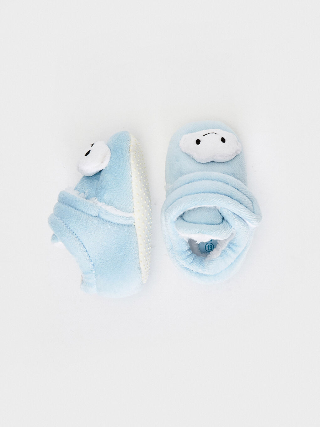 Mavi Erkek Bebek Cırt Cırtlı Yürüme Öncesi Ev Ayakkabısı-4
