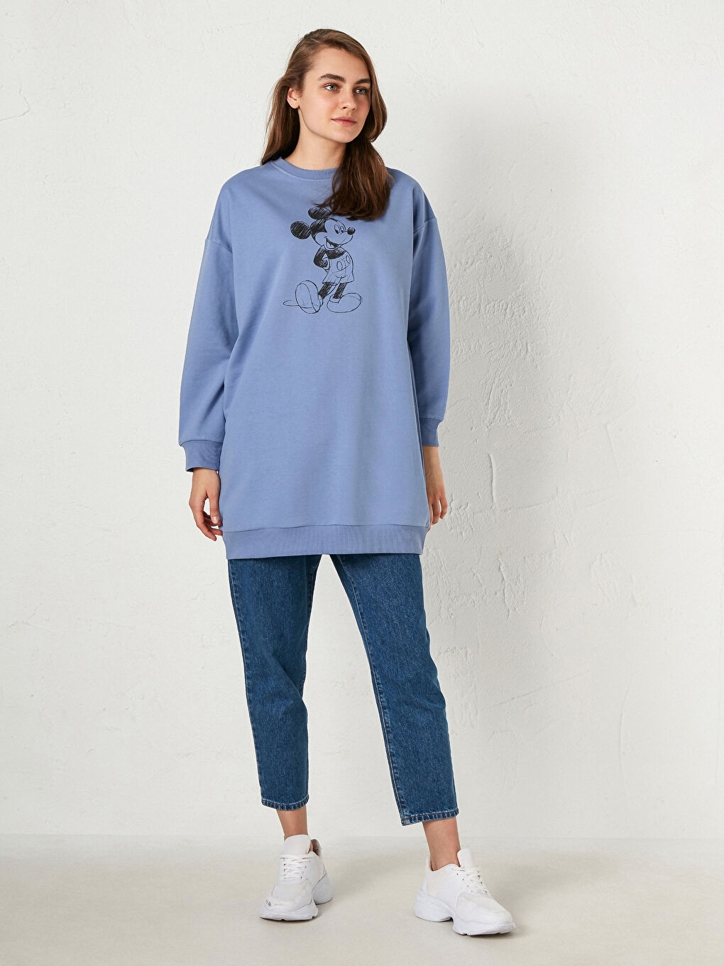 Mickey Mouse Printed Women's Sweatshirt Tunic-2