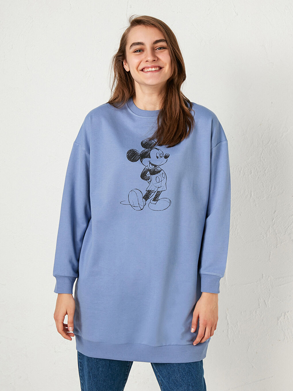 Mickey Mouse Printed Women's Sweatshirt Tunic