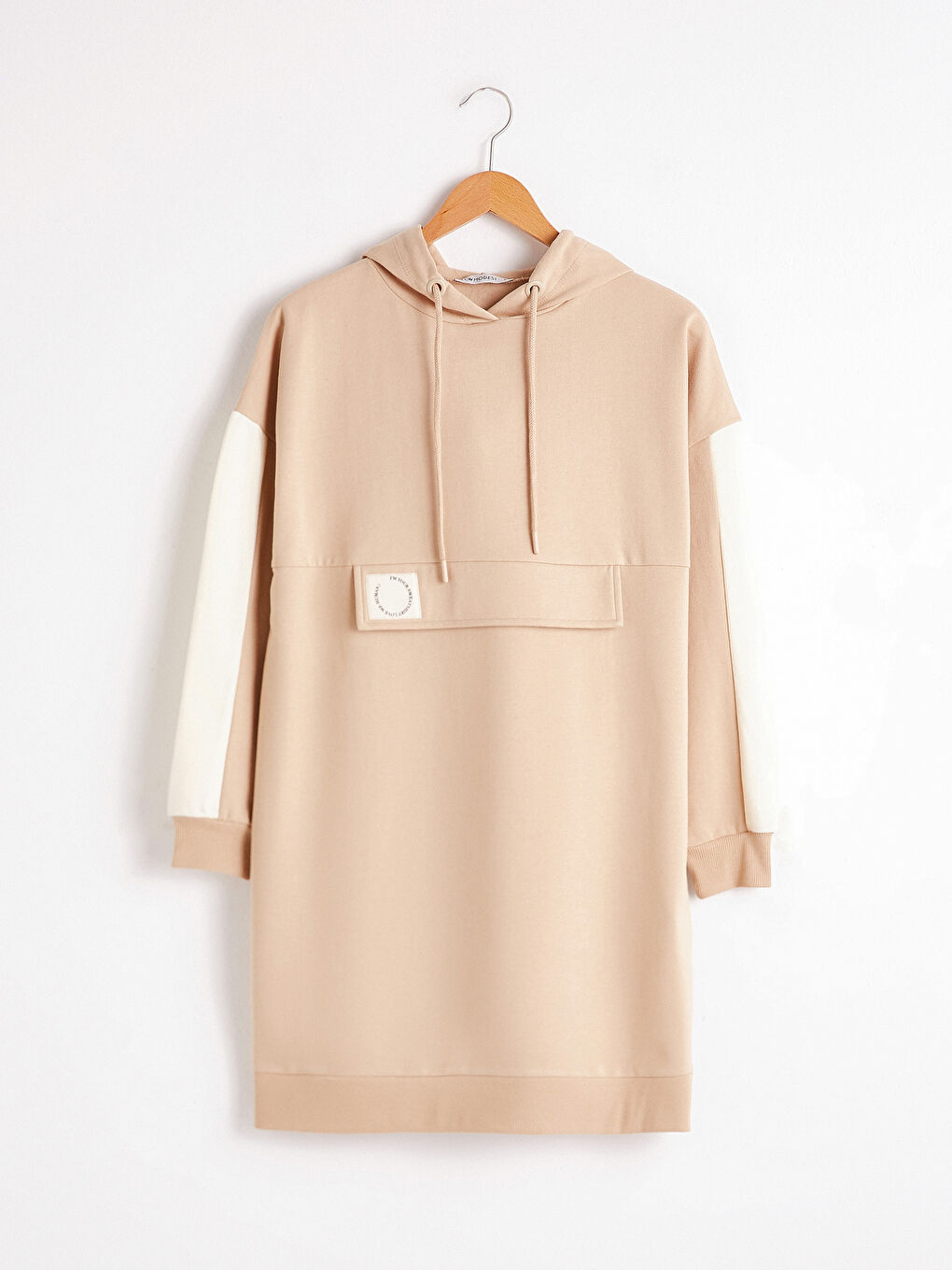 Color Block Hooded Oversized Women's Sweatshirt Tunic-5