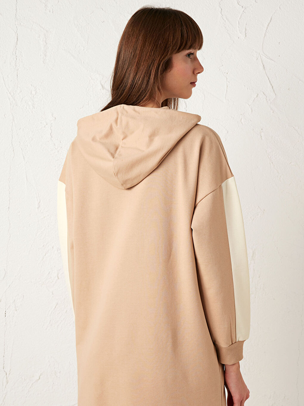 Color Block Hooded Oversized Women's Sweatshirt Tunic-4