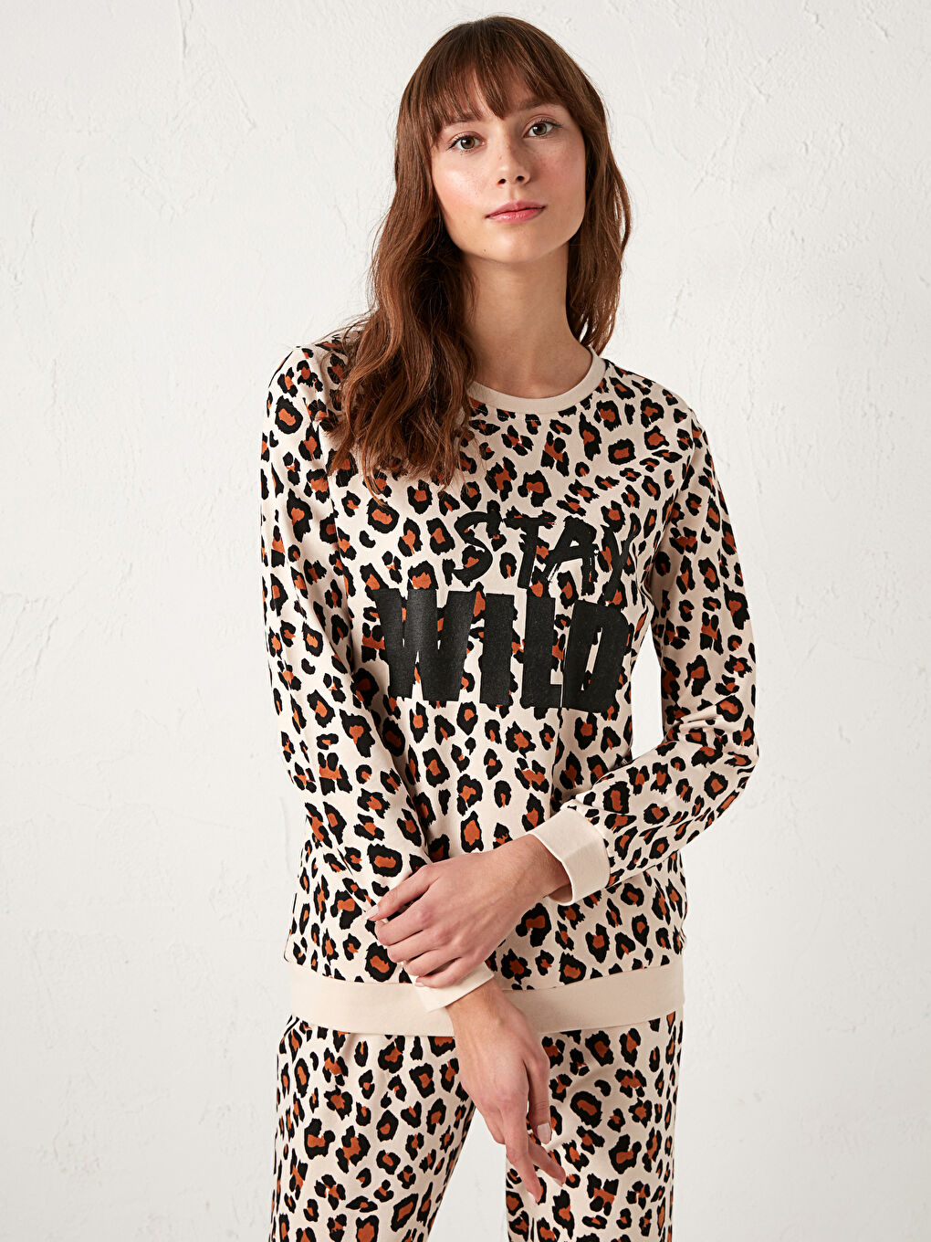 طقم بيجاما قطن بنقشة ليوبارد-1
