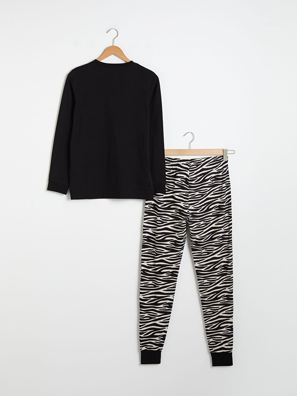 Siyah Slogan Baskılı Pijama Takımı-2