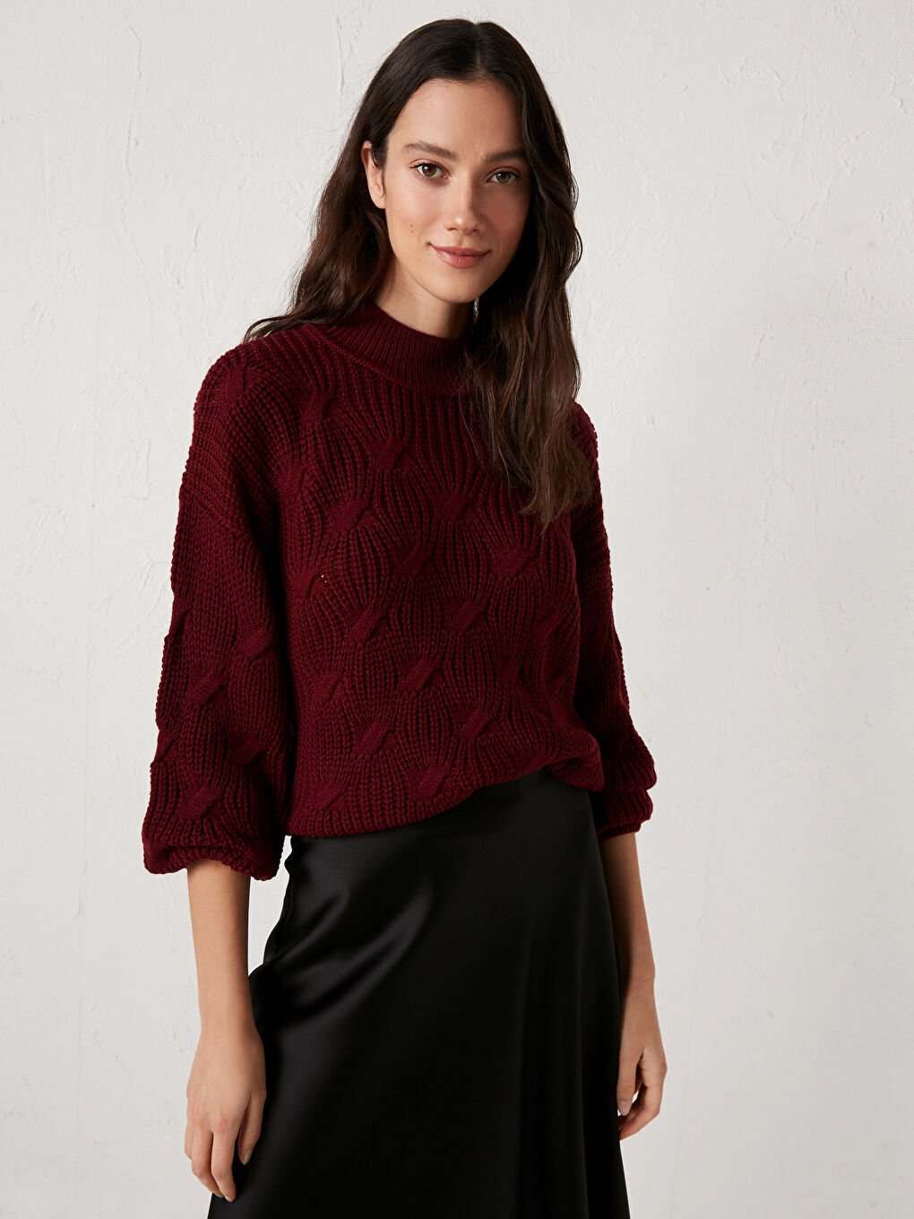 Kırmızı Yarım Balıkçı Yaka Triko Kazak-3