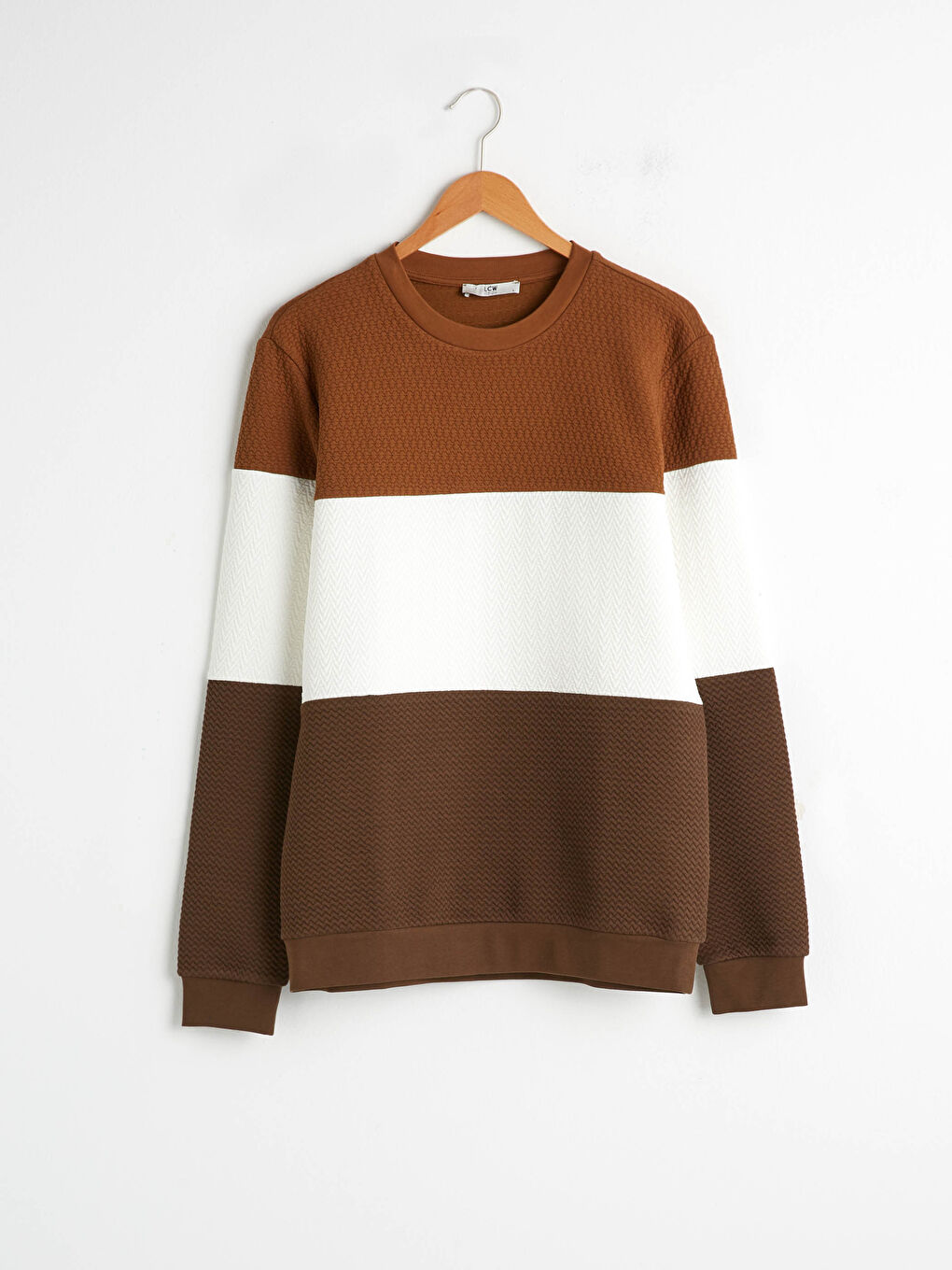 LCW Vision Slim Fit Crew Neck Color-Blocked Sweatshirt -0WHF09Z8-JJL