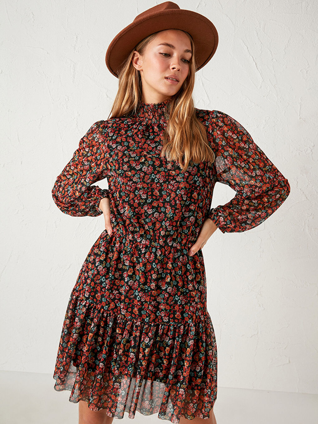 Rochie din Tul cu Model Floral-2