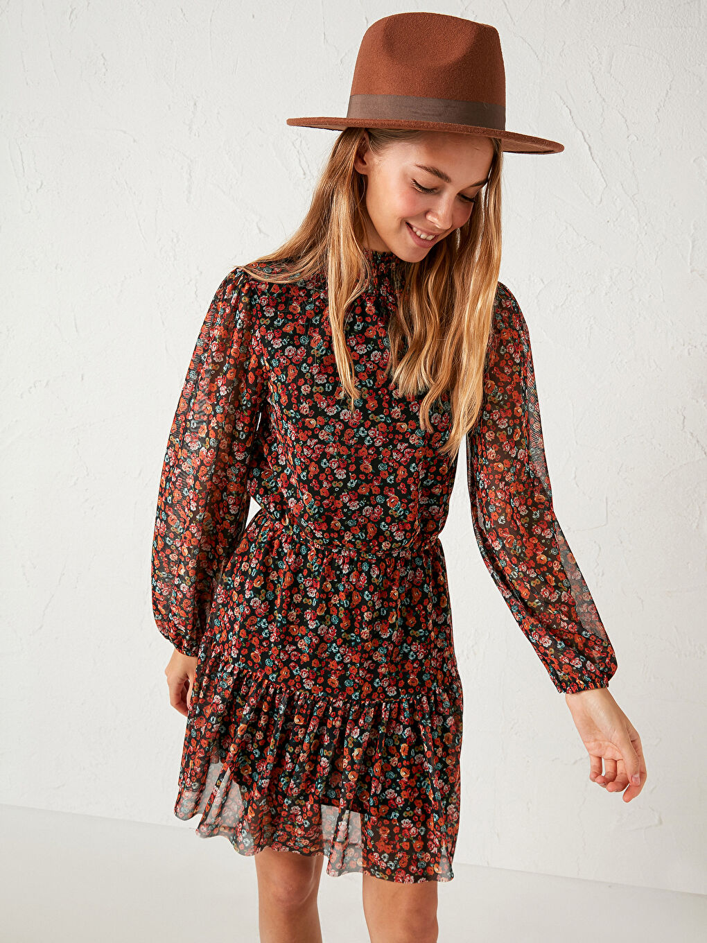 Rochie din Tul cu Model Floral-3