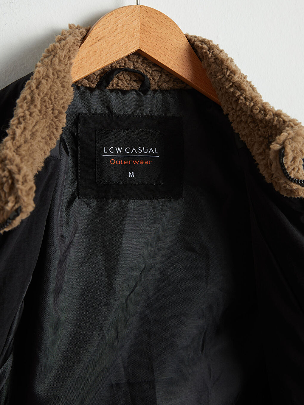 Kahverengi Standart Kalıp Dik Yaka Pelüş Mont-8