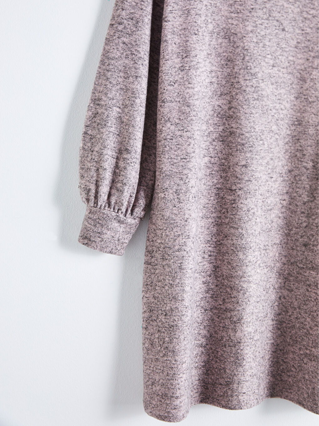 Bej Yarım Balıkçı Yaka Düz Elbise-5