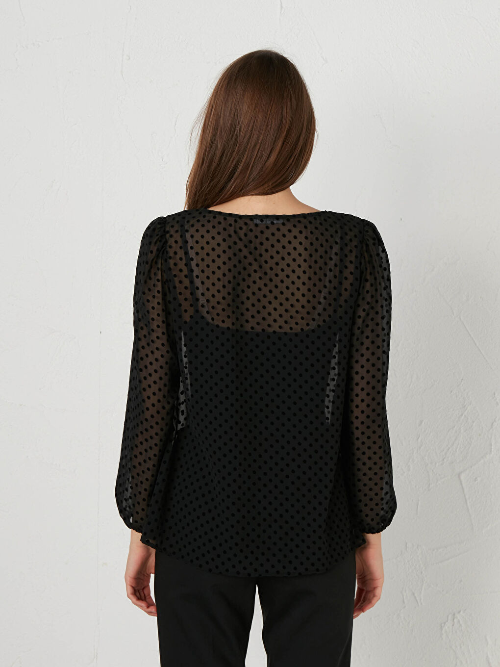 Polka Dot Chiffon Blouse-3