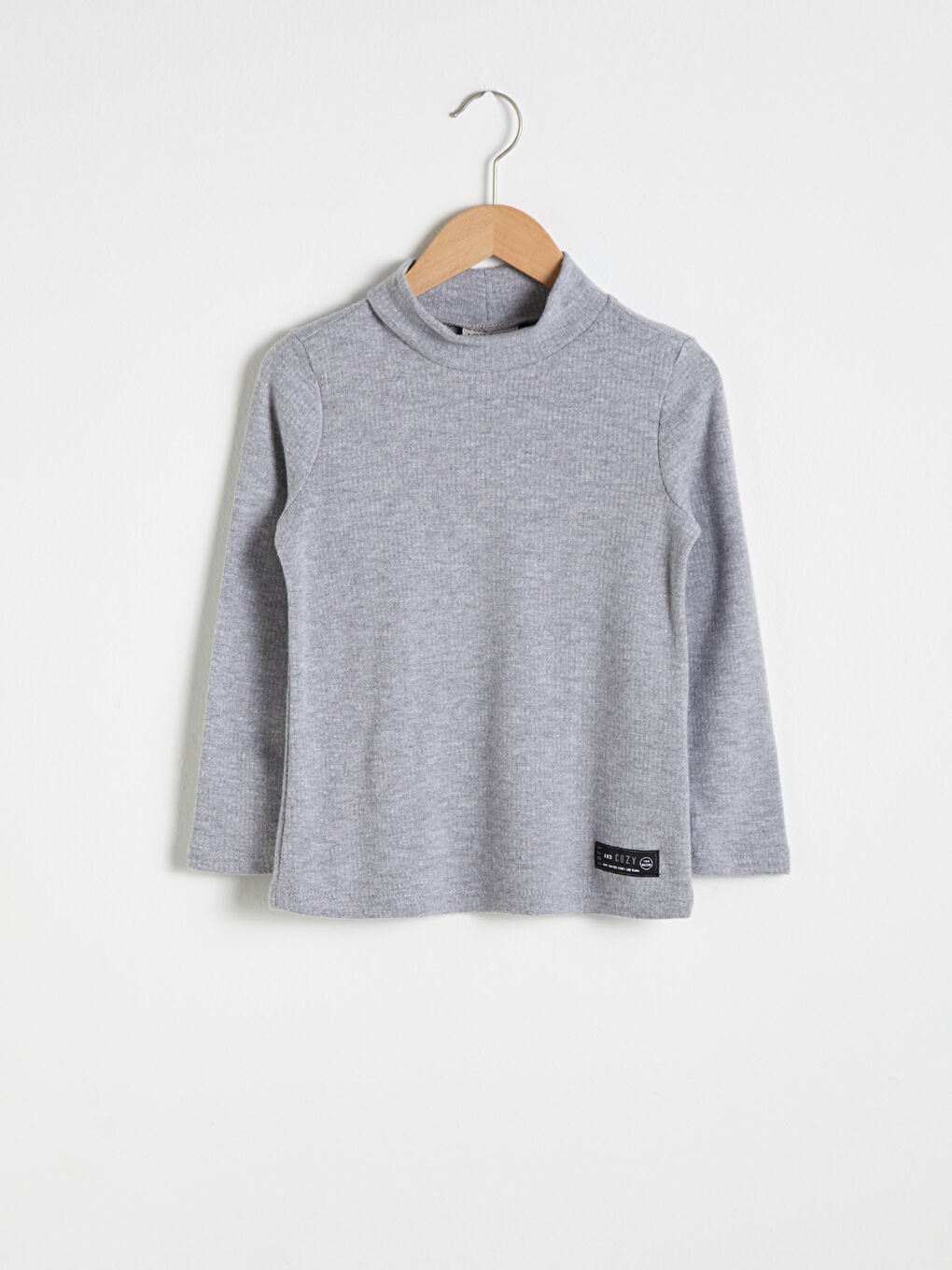 Базова футболка з довгим рукавом і напівводолазкою для дівчаток