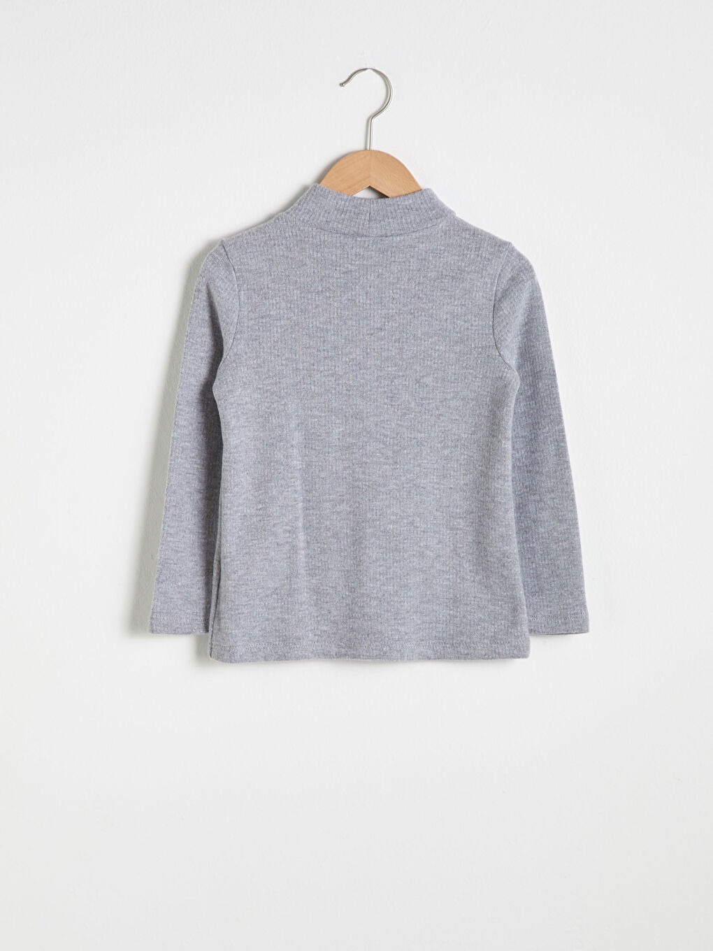 Базова футболка з довгим рукавом і напівводолазкою для дівчаток-2