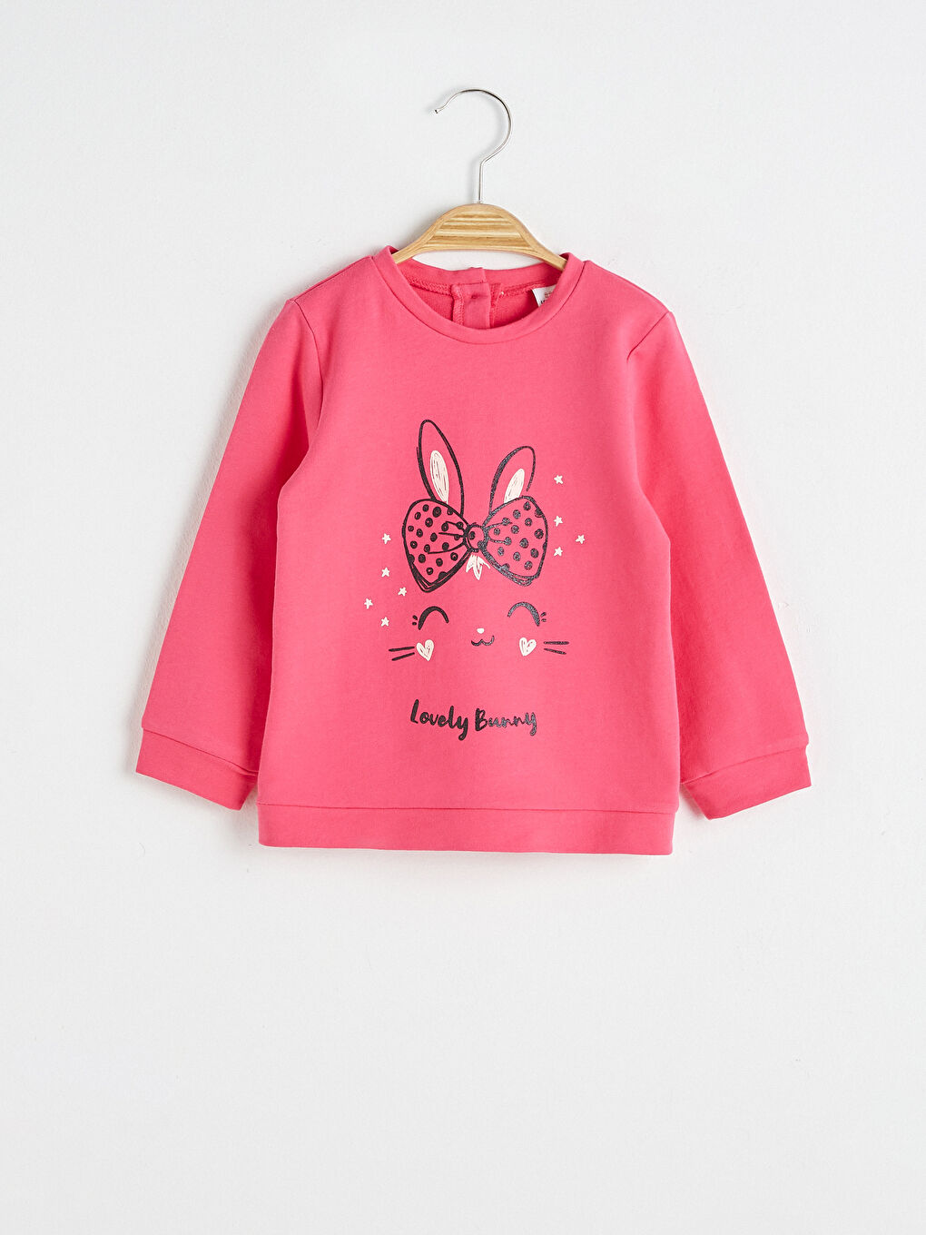 Fuşya Kız Bebek Baskılı Sweatshirt