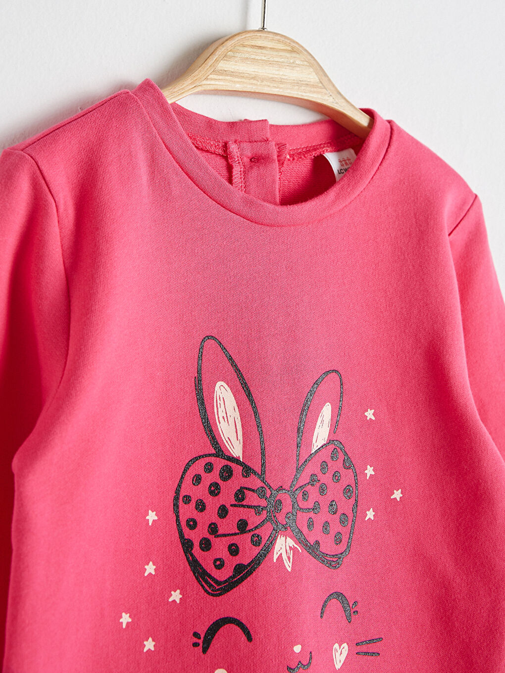 Fuşya Kız Bebek Baskılı Sweatshirt-2