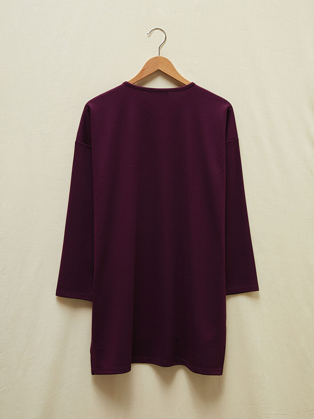 Mor Bisiklet Yaka Düz Salaş Tunik-6