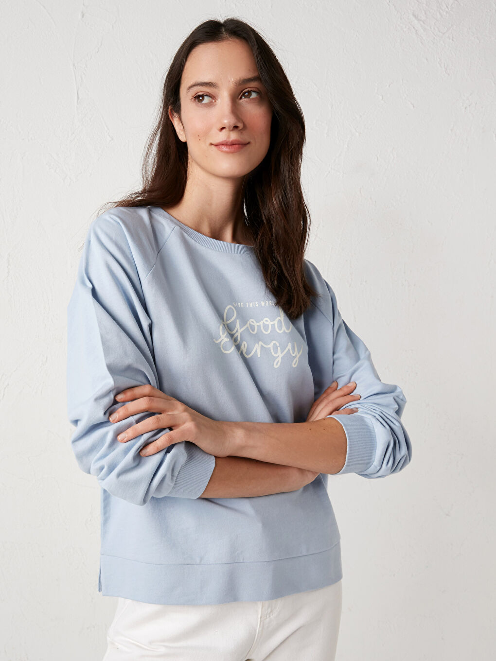 Slogan Baskılı Sweatshirt-4