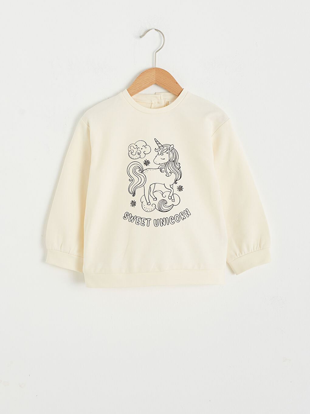 Ekru Kız Bebek Funny Mat ve Kalem Hediyeli Sweatshirt-5