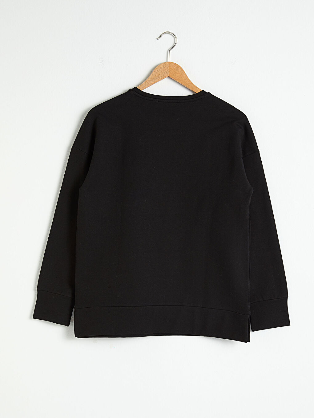 Crew Neck Long Sleeve Basic Sweatshirt-4