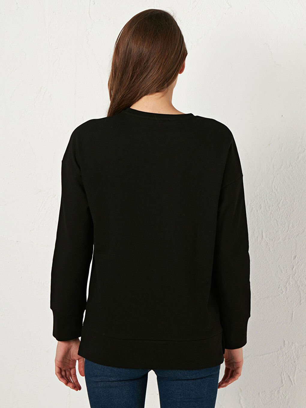 Crew Neck Long Sleeve Basic Sweatshirt-2