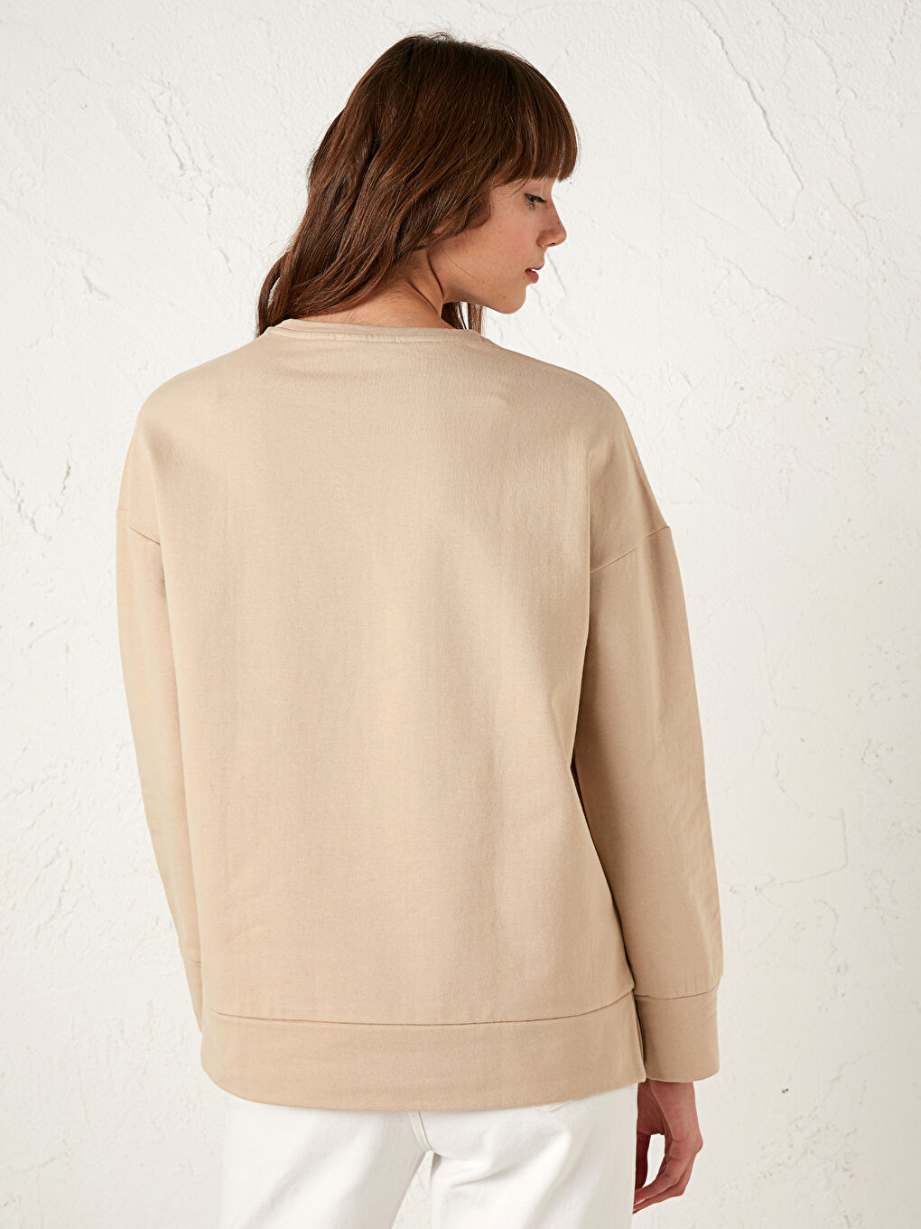 Sweat-shirt Basique à Manches Longues et Col Rond-3