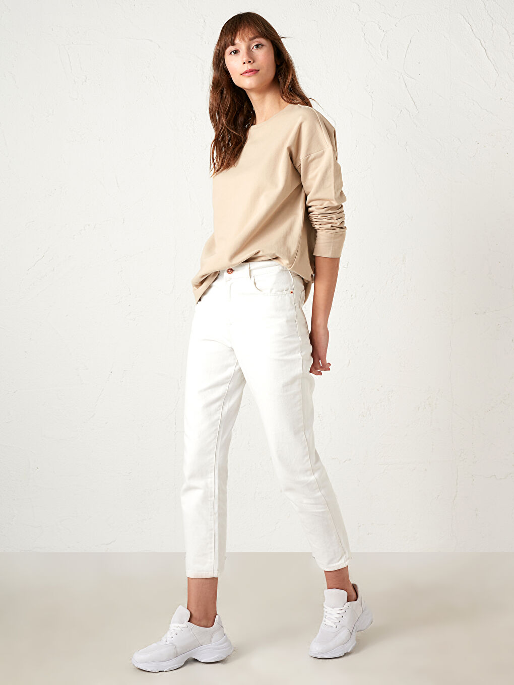 Sweat-shirt Basique à Manches Longues et Col Rond-2