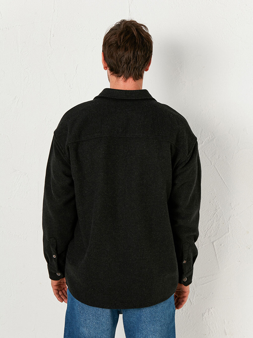 Cămașă Supradimensionată Groasă din Flanelă-2