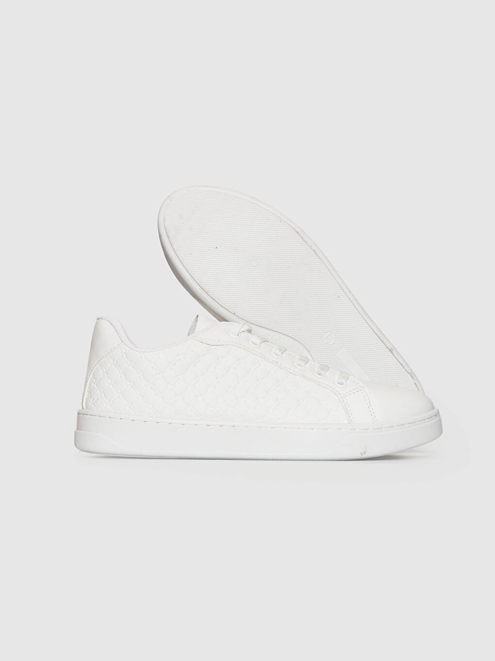 Beyaz Kadın Bağcıklı Sneaker Ayakkabı-3
